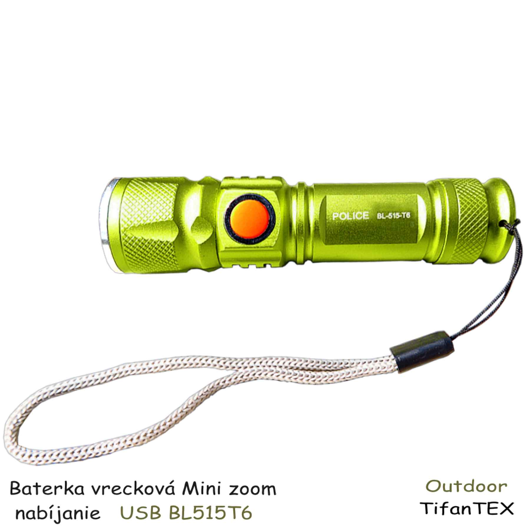 Nabíjateľná baterka vrecková Mini zoom USB BL515T6, veľkoobchod Tifantex