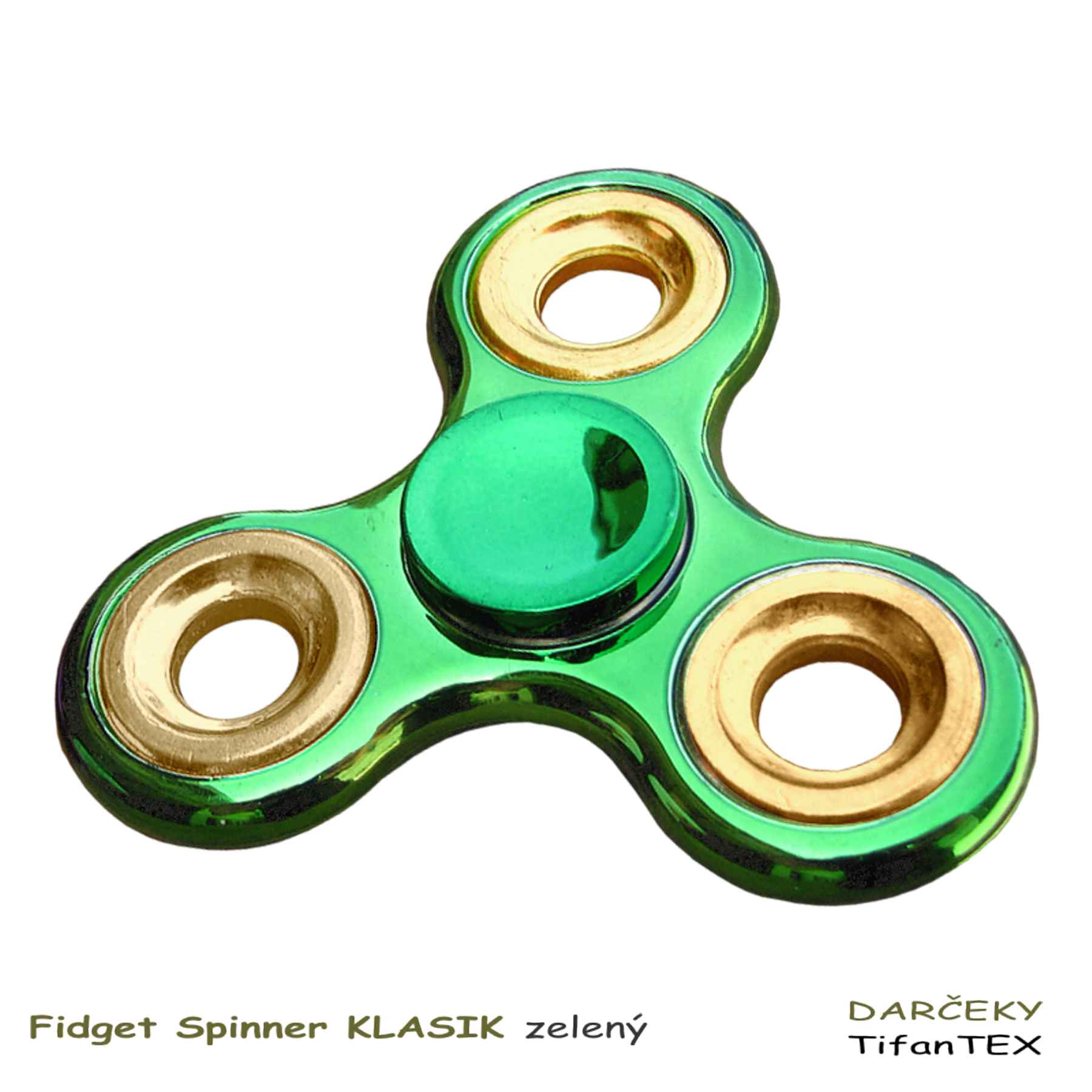 Antistresová hračka fidget Spinner Klasik zelený, veľkoobchod Tifantex hračky