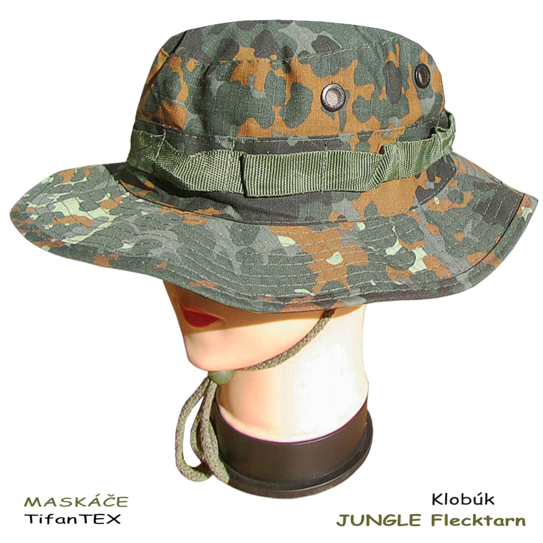 Vojenský maskáčový klobúk JUNGLE flecktarn, maskáče Tifantex