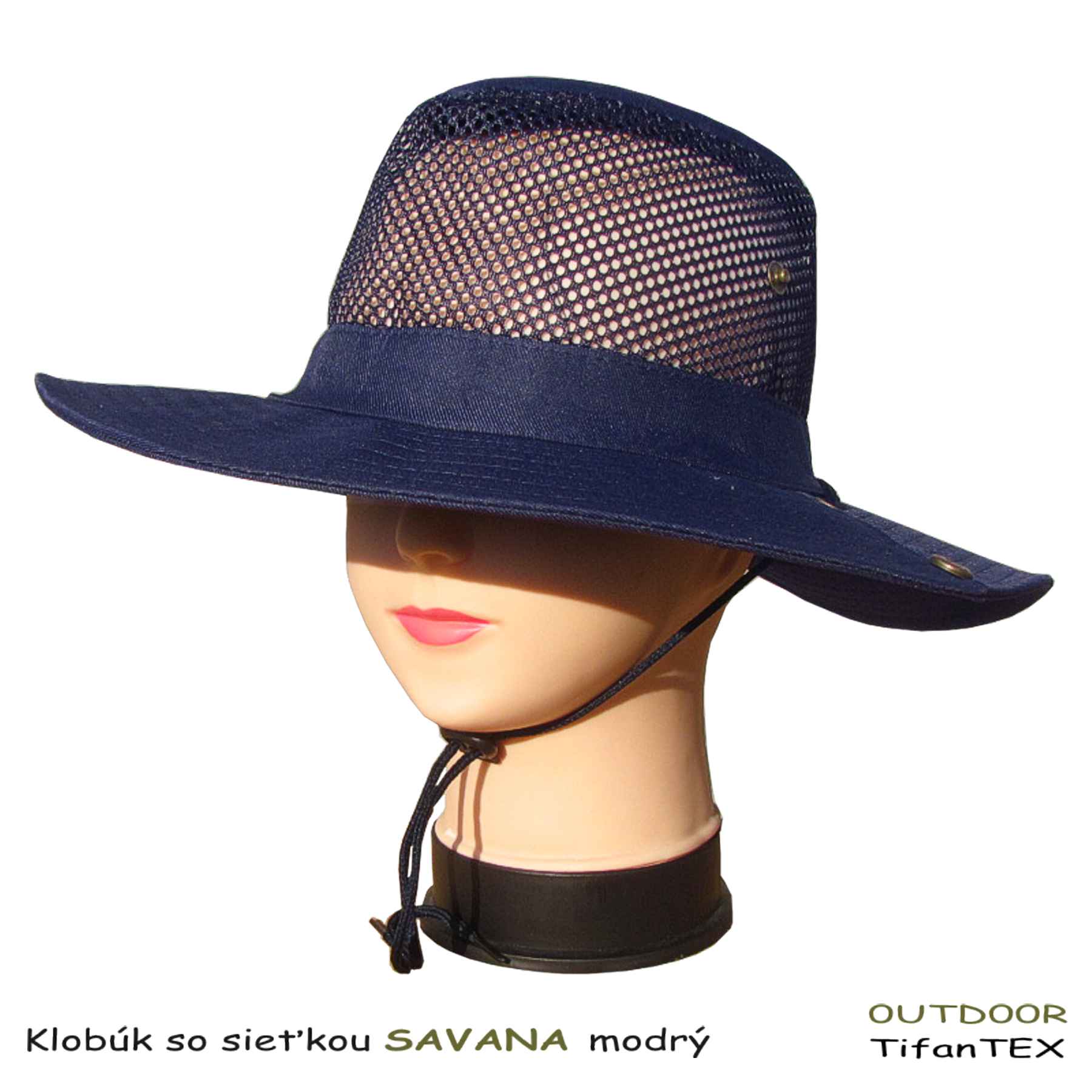 Letný klobúk so sieťkou SAVANA modrý - TifanTEX odevy