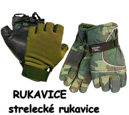 Rukavice strelecké - maskáčové army rukavice