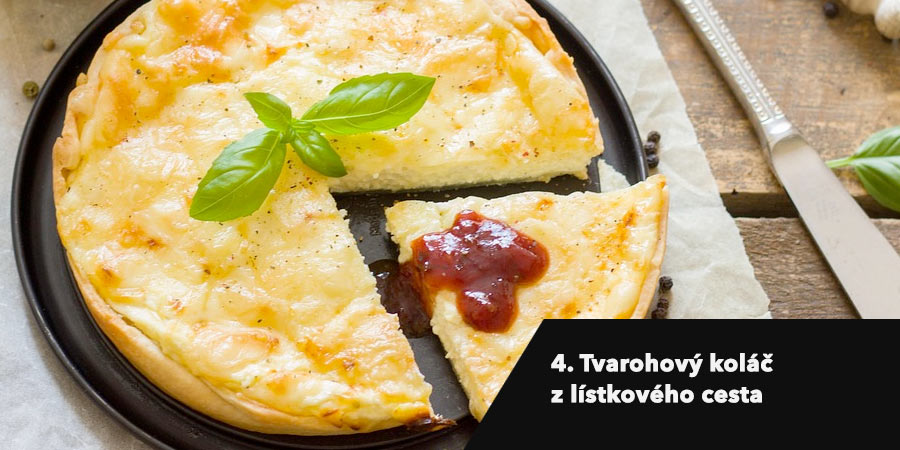 Tvarohový koláč rýchly recept z lístkového cesta