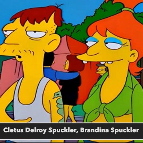 Cletus Delroy Spuckler Brandina Spuckler postavy simpsonovci