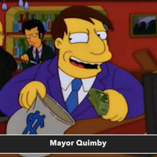 Mayor Quimby postavy simpsonovci