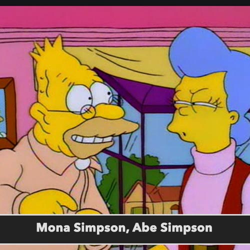 Mona Simpson a Abe Simpson postavy