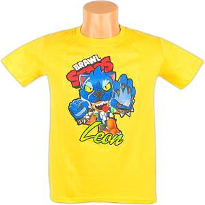 Zľava -44% na veľkosť 164 Detské tričko Brawl stars Leon žlté