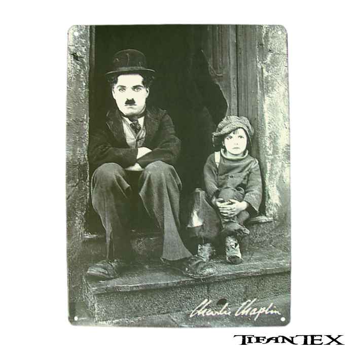Retro tabuľa Charlie Chaplin 30 x 40 cm