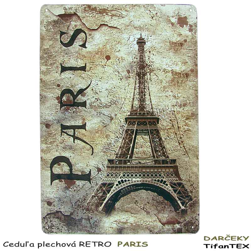Retro tabuľa PARIS 20x30 cm