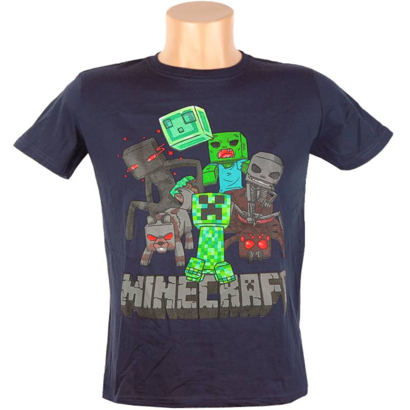 Tričko detské Minecraft tmavomodré