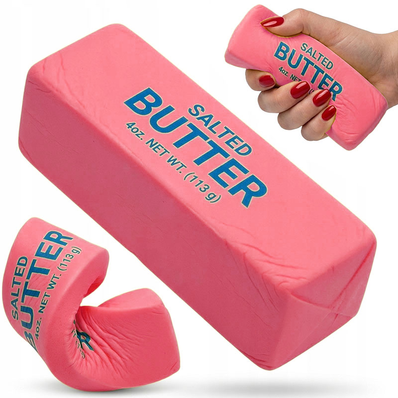 Squishy Butter antistresové maslo 13cm ružové