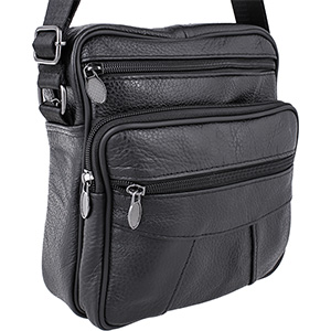 Pánska taška cez rameno kožená čierna 4017