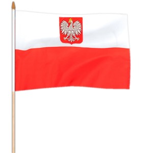 Poľská vlajka so znakom 45x30cm
