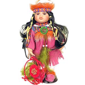Porcelánová bábika Indiánka Pocahontas