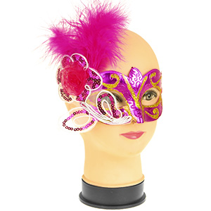 Karnevalová maska Škraboška ružová