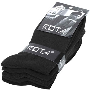 Pánske bavlnené ponožky 5 párov čierne ROTA