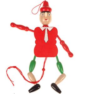 Pinocchio drevený s kravatou 27cm