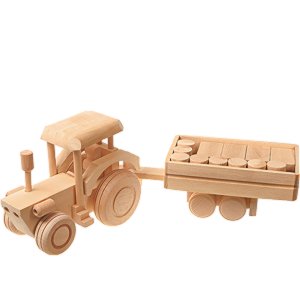 Drevené hračky Traktor s vlečkou