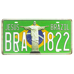 Retro tabuľa ŠPZ Brazil 30x15cm