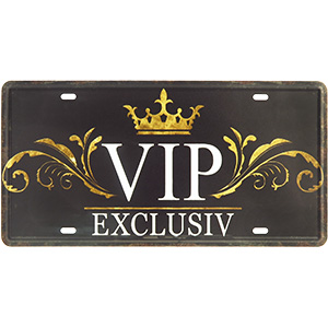 Retro ceduľa ŠPZ VIP Exclusiv 30x15cm
