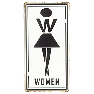Plechová tabuľa WC ženy 15x30cm