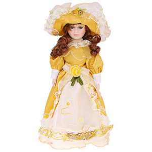 Porcelánová bábika Princezná v zlatých šatách 45cm
